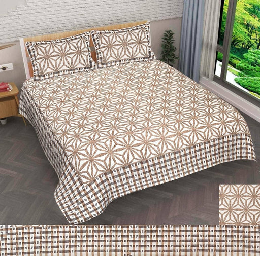 SUFAYA FAB Indian Sanganer Printed Beautiful Natural King Size Bedsheets with Two Pillows Cover (90x108) inches with Two Pillows Cover(17x27) inches