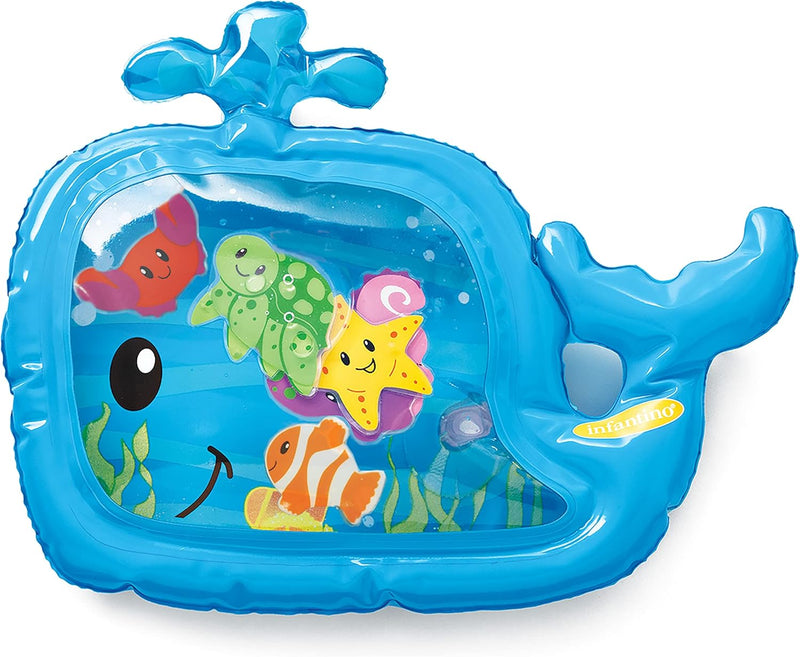 Infantino Pat & Play Water Mat - Whale Themed Water Mat for Infants and Older Babies, Tummy Time and Sensory Play