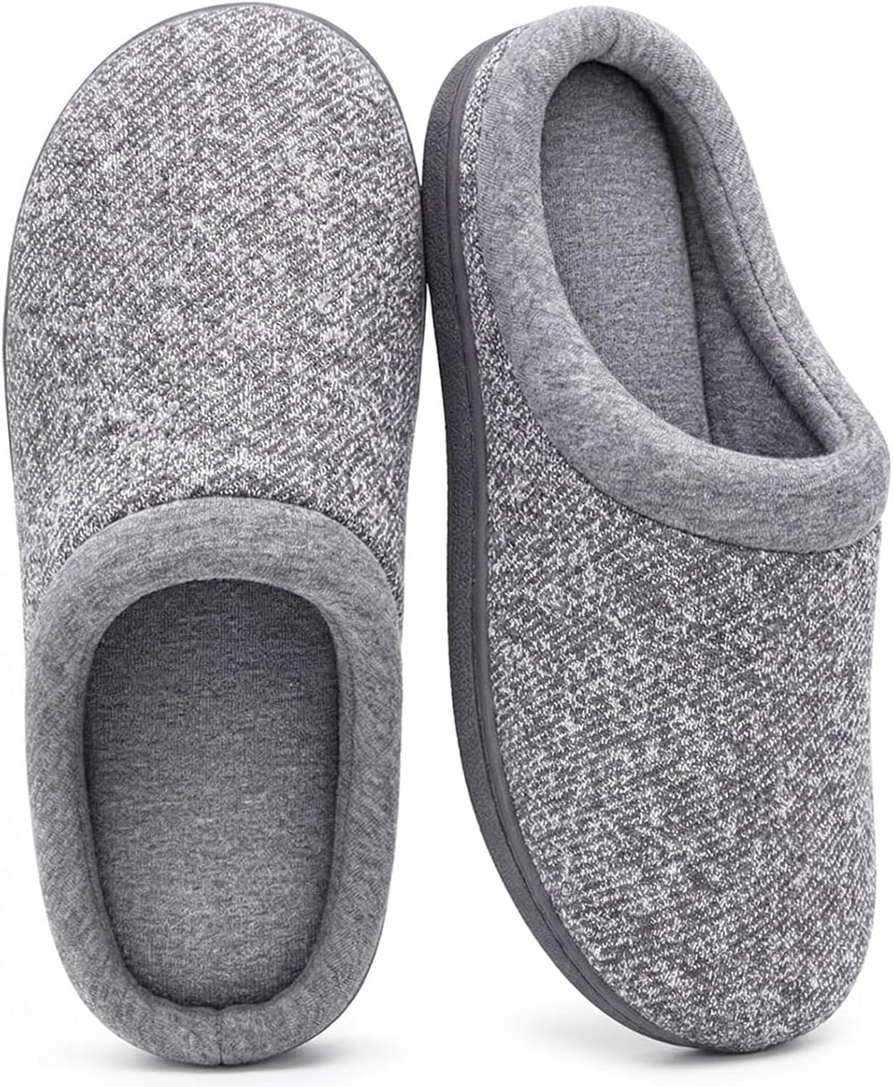 Women's Warm Cotton Knit Memory Foam Slippers Soft Yarn House Slippers with Anti Slip Sole