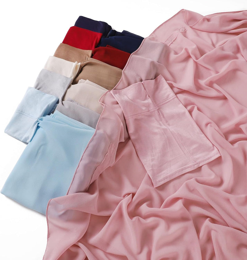 HURESON Instant Chiffon Hijab Set 3-in-1 Hijabs Scarf with Built-in Magnets and Undercap Head Wraps with Model Cap