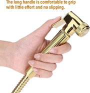 HomePro Bidet Sprayer Set With 1.8 Meter Long Hose Handheld Bidet Sprayer for Toilet Diaper Sprayer Bathroom Shattaf Set for Personal Hygiene, Multipurpose - Chrome Finish (Golden)