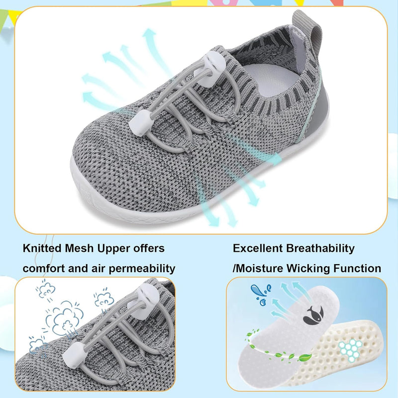 L-RUN Baby Shoes Infant Breathable Non Slip First Walking Shoes Baby Boys Girls Sneakers with Soft Rubber Sole Toddler Slip On Shoes