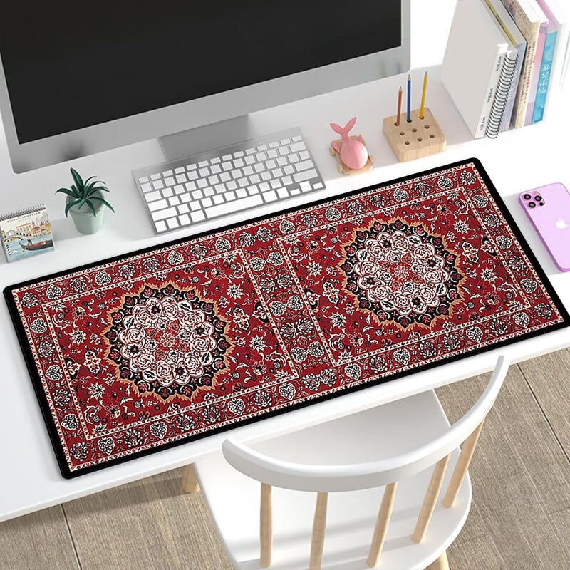 Homarket Mouse Pad Persian, Extended Mat Mousepad Desk Pad Non-Slip Rubber Base Stitched Edge Flower Keyboard Pad Playmat for Computer (Tpye-B, 80L x 30W cm)