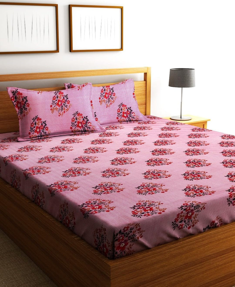 Fashion String 144TC Nature Embrace Lush Green Single Bedsheet with 1 Pillow Cover