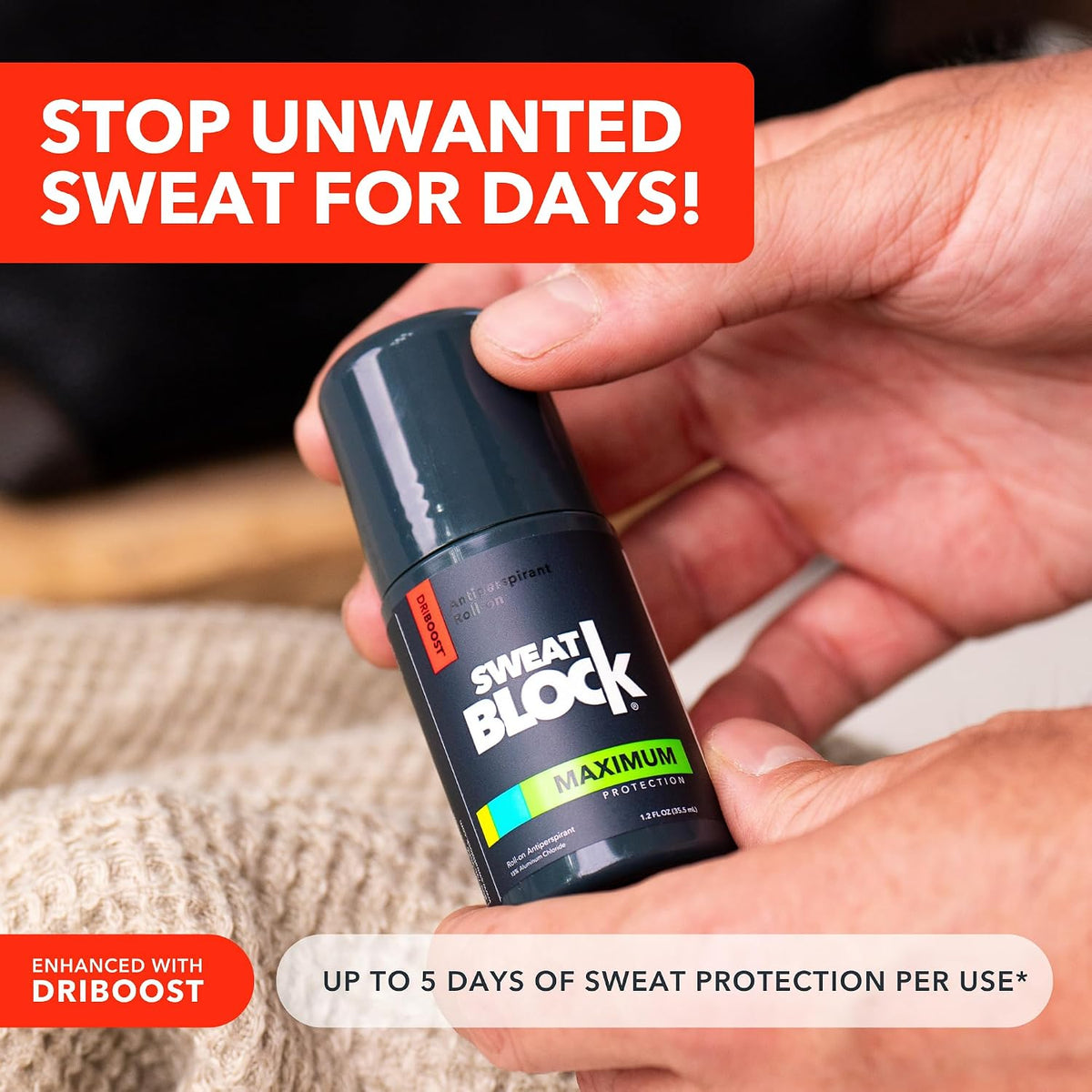Antiperspirant Roll-on - Maximum Clinical Strength with DRIBOOST Treat Hyperhidrosis, Excessive Sweat & Odour Up to 7 Days Sweat Control Per Use Unisex 35ml – image 2
