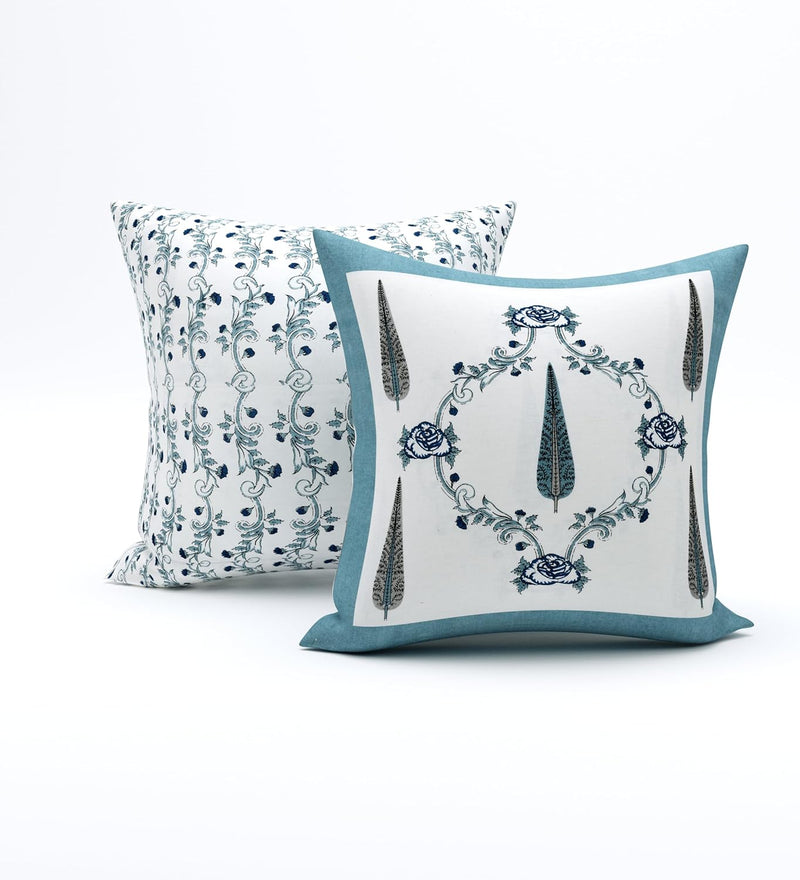 BLOCKS OF INDIA 200TC Diwan Set Cotton 8 Piece | Deewan Printed Bedsheet Sets for Living Room Hall (Set of 8 Piece, 1-Bed Sheet | 2-Bolster Cover | 5-Cushion Cover (Color 25)