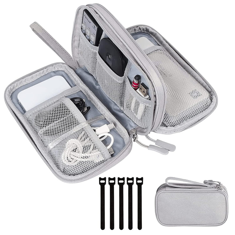 ikeoat Portable Electronic Accessories Bag Organizer, Travel Cable Gadgets Pouch for Charger, USB Cables, SD Memory Cards, Flash Hard Drive, Power Bank, Ear phone, S