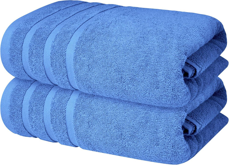 Infinitee Xclusives Premium Cotton Bath Towels Set of 2 (70 x 140 cm) Soft, Highly Absorbent, Quick Dry Towels - Perfect Towels for Bathroom, Gym, Spa & Hotel (Brilliant White)