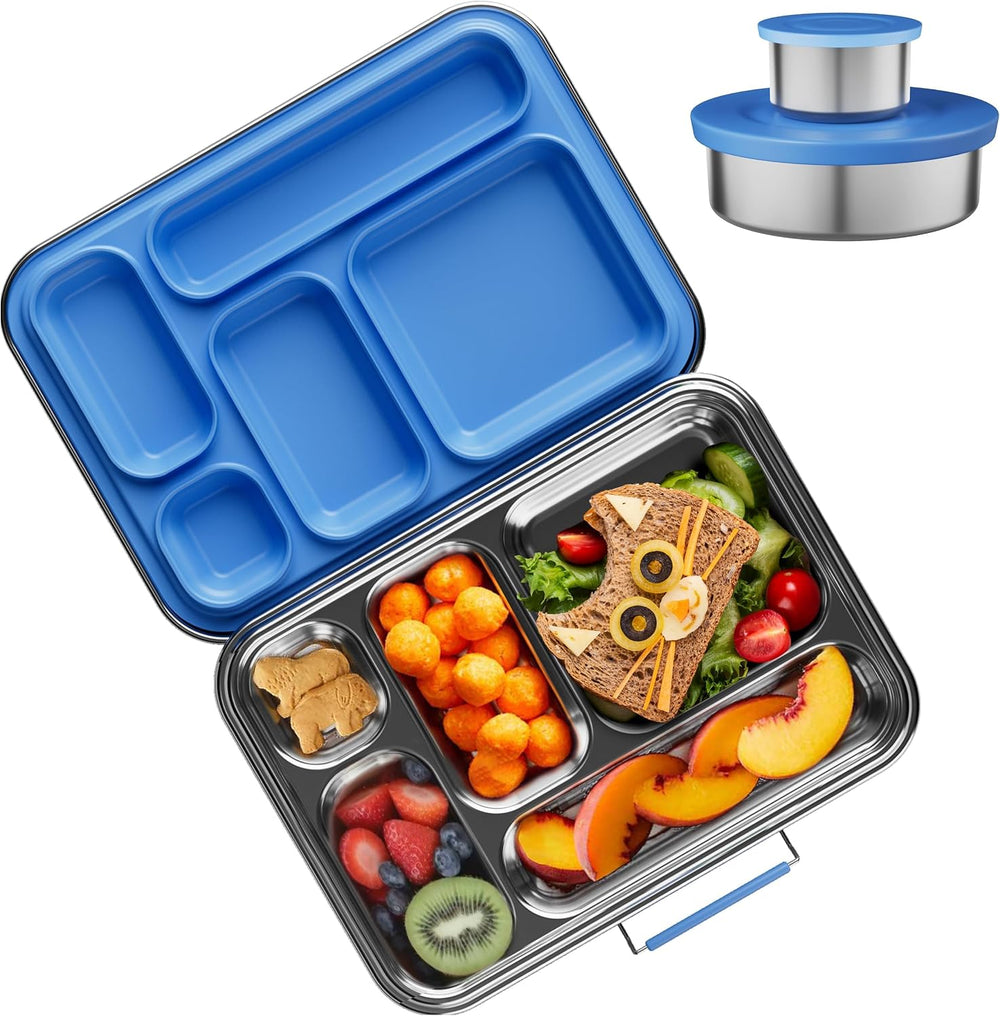 Bento Lunch Box for Kids: Leak-Resistant 304 Stainless Steel Lunch Boxs - 3-Compartments with Silicone Container - Bento Box for Ages 4-16 - for School, Picnics & Office (Pink)