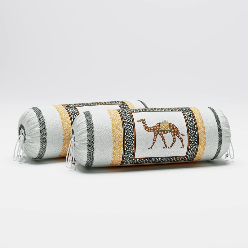 BLOCKS OF INDIA 200TC Diwan Set Cotton 8 Piece | Deewan Printed Bedsheet Sets for Living Room Hall (Set of 8 Piece, 1-Bed Sheet | 2-Bolster Cover | 5-Cushion Cover (Color 25)