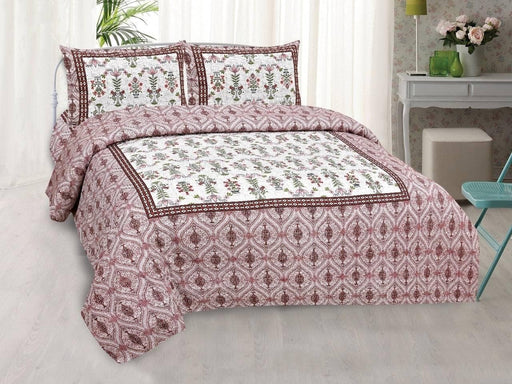 SUFAYA FAB Printed Indian Sanganer Royal Cotton Premium Big Size Bedsheets for Modern Look(100x100) with Two Pillow (18x28) inches