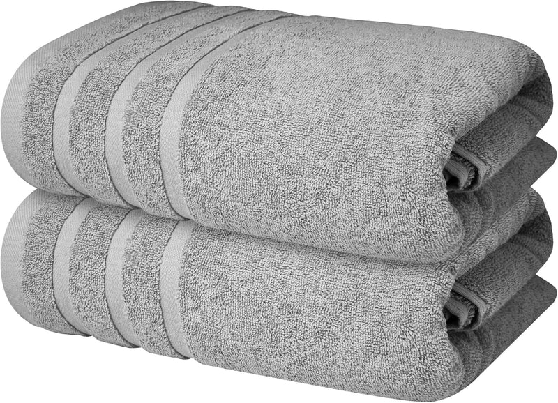 Infinitee Xclusives Premium Cotton Bath Towels Set of 2 (70 x 140 cm) Soft, Highly Absorbent, Quick Dry Towels - Perfect Towels for Bathroom, Gym, Spa & Hotel (Brilliant White)