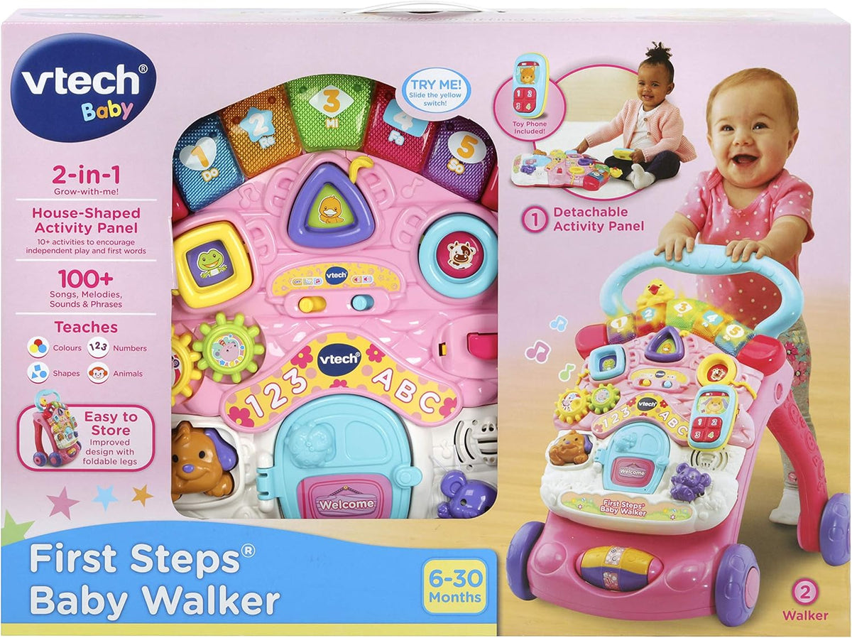 Vtech First Steps Baby Walker Pink With Blue Handle – image 8