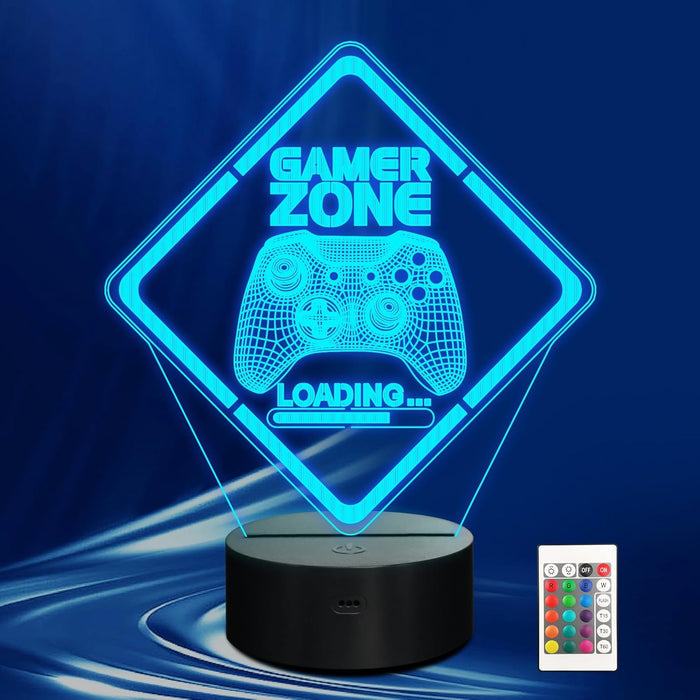 NALACAL Gamepad 3D Illusion Night Light - LED Lamp with 16 Colors, Touch and Remote Control - Ultimate Gamer Gift for Teens, Men, and Boys - Stylish Game Room Decor