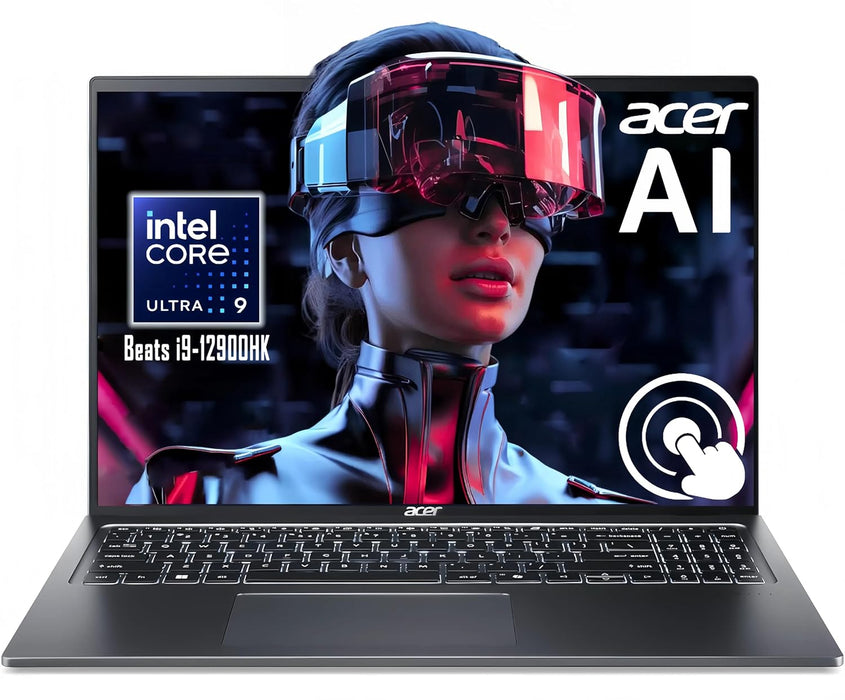 Acer Swift Go 16" Touch AI Ready 16:10 2024 Laptop, Intel EVO Core Ultra 9-185H(Beats i9-12900HK), Intel ARC Graphics, Thunderbolt 4, QHD Webcam, Wi-Fi 7, win11, w/HDMI (32GB RAM | 1TB SSD)