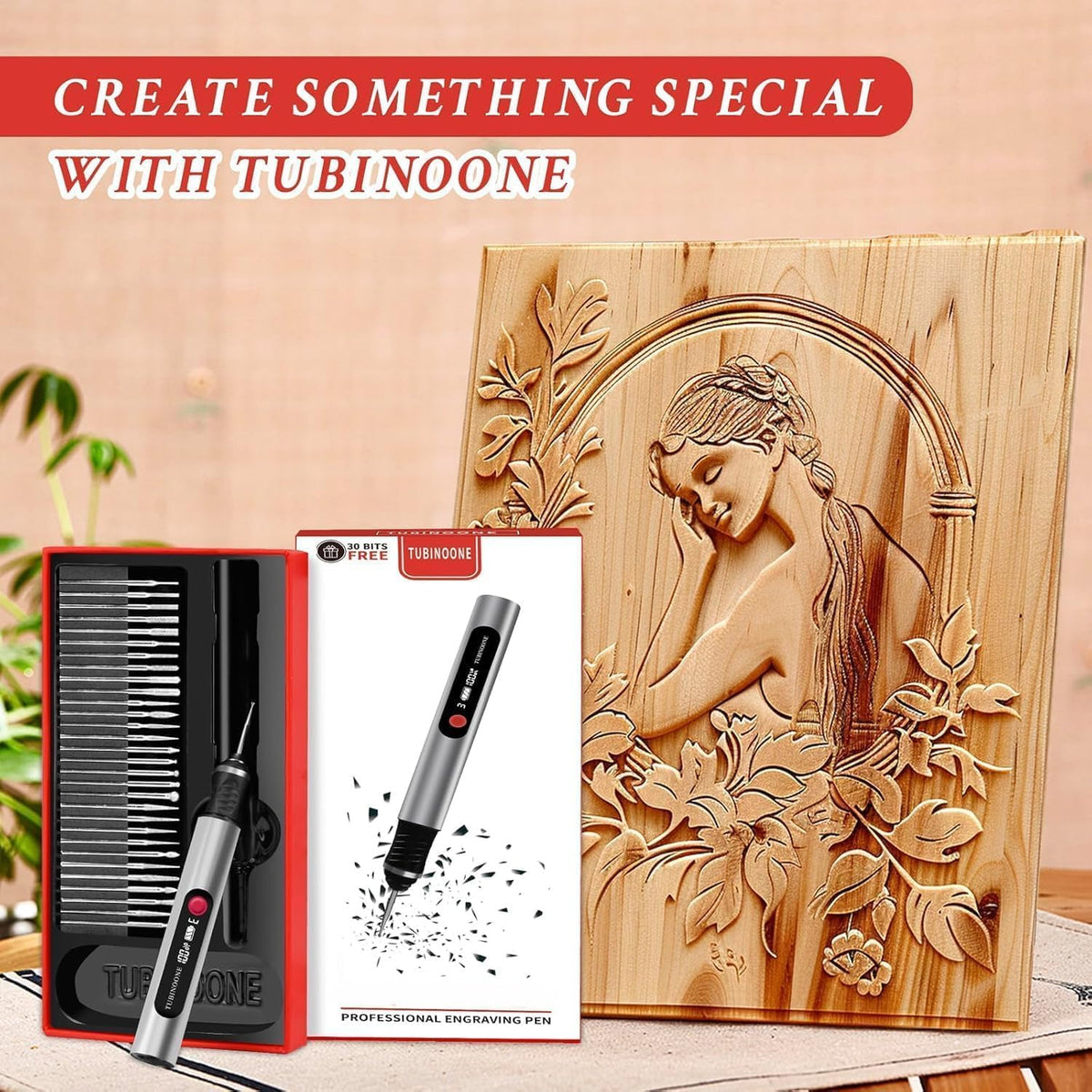 Engraving Pen, Ultimate Cordless Portable Engraver for Artists & DIYers - Engrave 50+ Surfaces - Beginner Friendly - Rechargeable - Free 30 Bits & Mastery Guide & Stencils – image 3