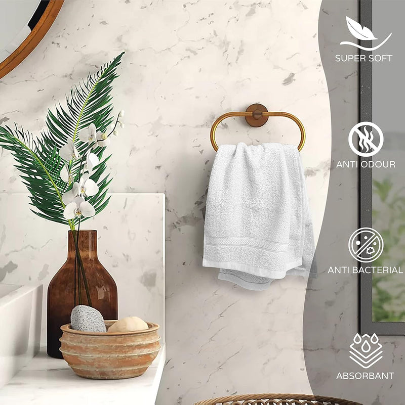 Hotel Linen Klub 4-Piece Hand Towel Set - Premium Cotton Terry, Luxurious Ringspun, 480 GSM Highly Absorbent and Quick Dry for Spa-Like Comfort, Size: 40 x 70 cm, Gray