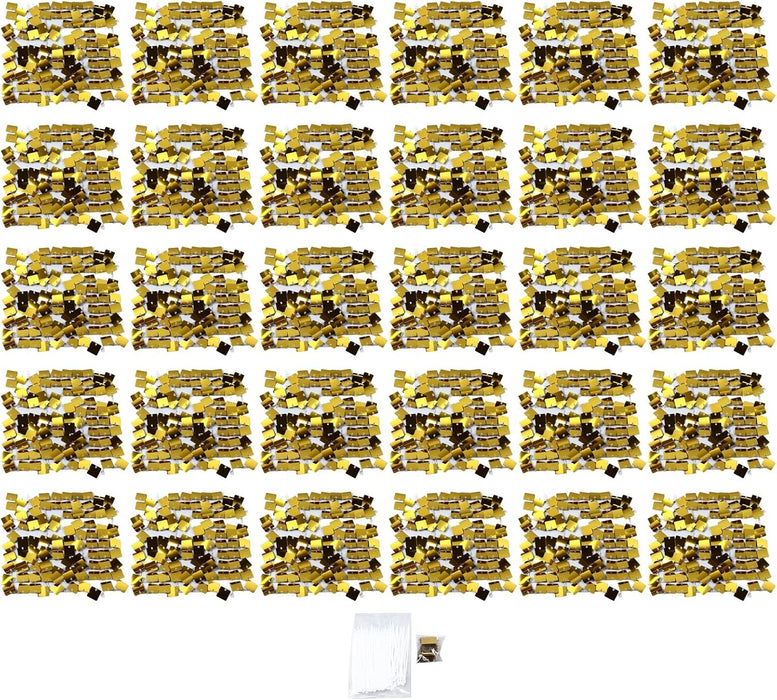 Generic 30 Pcs Light Gold Shimmer Wall Backdrop Panels, Sequins Backdrop Decoration Panels, for Bridal Shower Birthday Backdgrounds Advertising Rainbow Engagement, 30cm X 30cm (Square Shape Gold