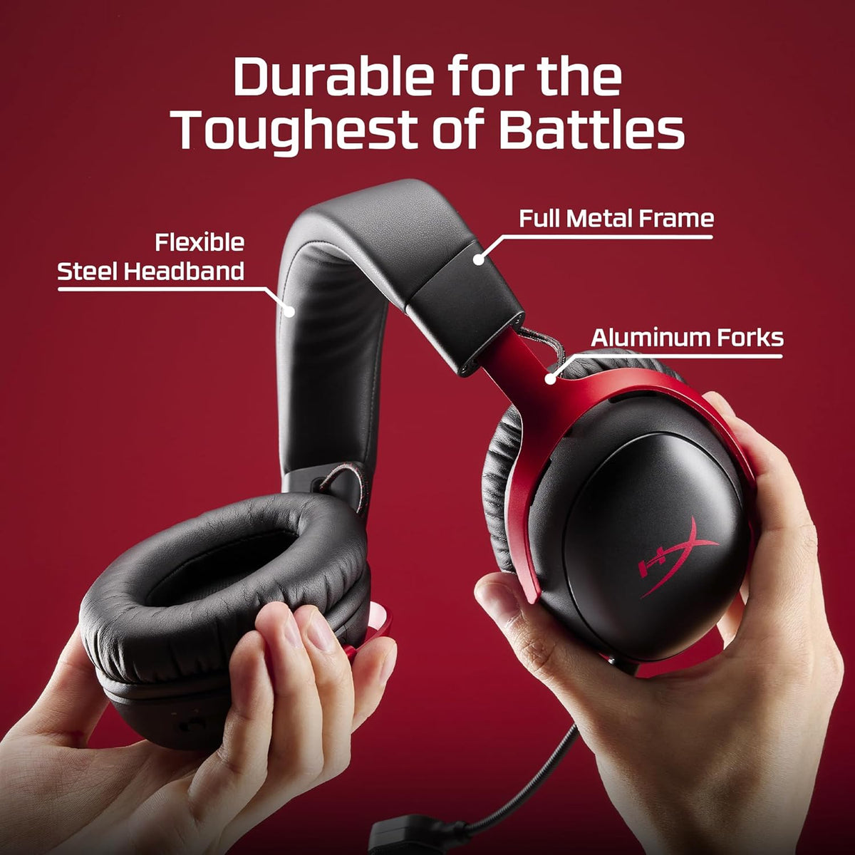 HyperX Cloud III S Wireless Gaming Headset for Multi-Platform, 2.4GHz, Bluetooth, Battery Life up to 120 Hours 2.4GHz / 200 Hours Bluetooth, 53mm Angled Drivers, 10mm Detachable Mic, Black – image 7