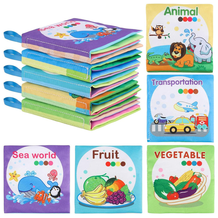 Baby Bath Books, Fabric Soft Baby Waterproof Cloth Books, Toddler Early Education for Tool, Infants Perfect Shower, Kids Bath Toys Birthday Gift