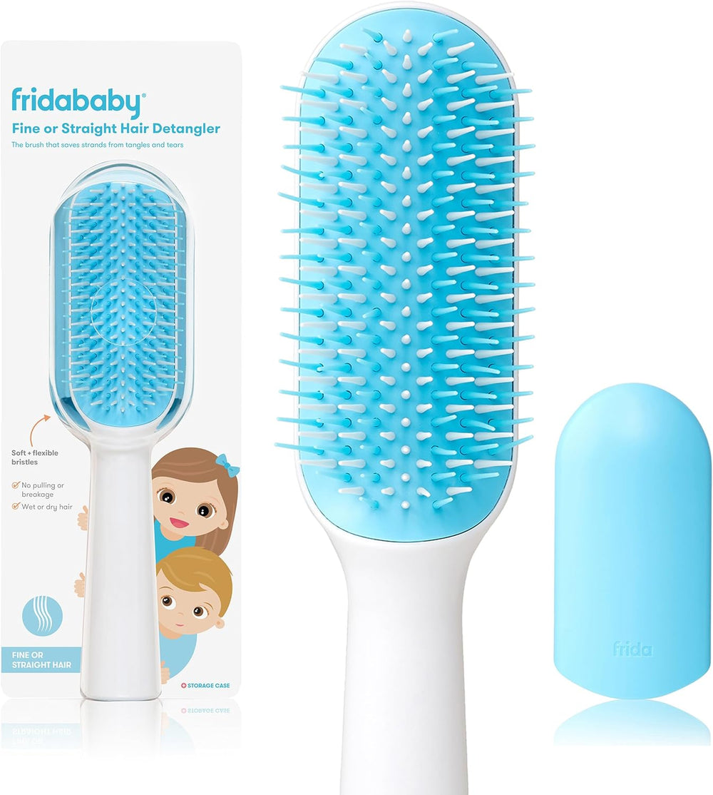 Fridababy Fine Or Straight Hair Detangling Kids Brush, Detangles Knots Without Tears Breakage, Comb Teeth And Bristle Design