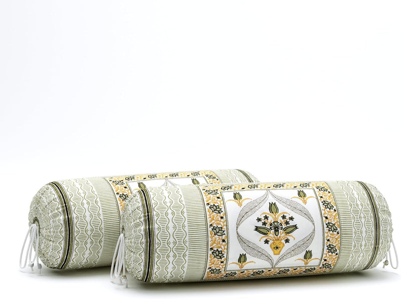 BLOCKS OF INDIA 200TC Diwan Set Cotton 8 Piece | Deewan Printed Bedsheet Sets for Living Room Hall (Set of 8 Piece, 1-Bed Sheet | 2-Bolster Cover | 5-Cushion Cover (Color 25)