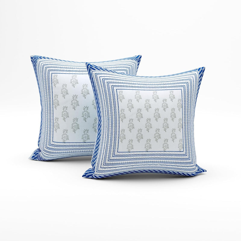 BLOCKS OF INDIA 200TC Diwan Set Cotton 8 Piece | Deewan Printed Bedsheet Sets for Living Room Hall (Set of 8 Piece, 1-Bed Sheet | 2-Bolster Cover | 5-Cushion Cover (Color 25)