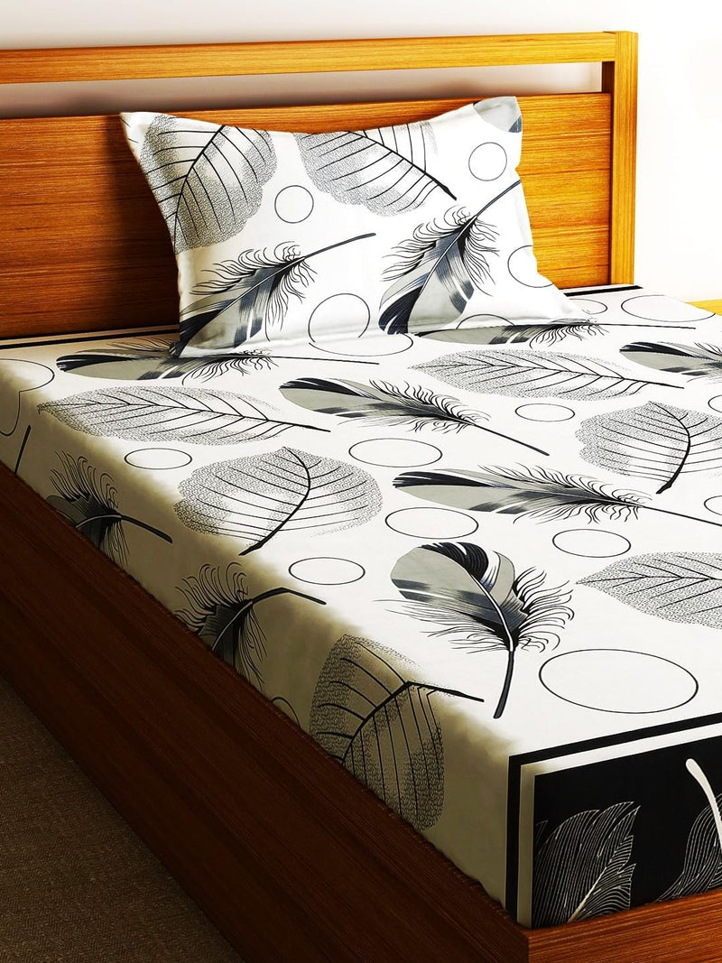 Fashion String 144TC Nature Embrace Lush Green Single Bedsheet with 1 Pillow Cover