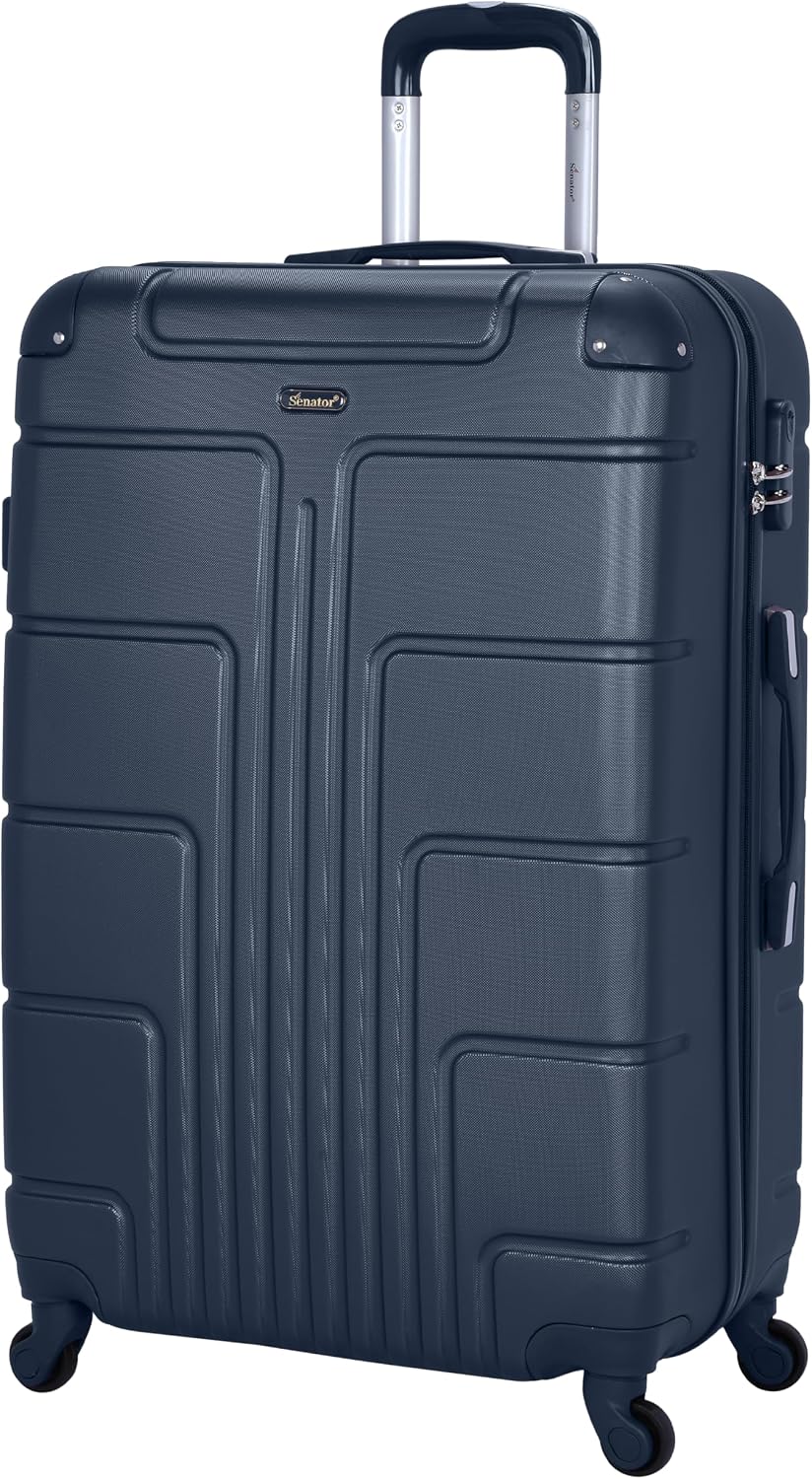 Lightweight Luggage Checked Bag- 24 Inches Hardshell Suitcase Spinner Luggage for Travel A1012 ABS Medium Size Luggage with Spinner Wheels 4 (Checked Luggage 24-Inch, Black)