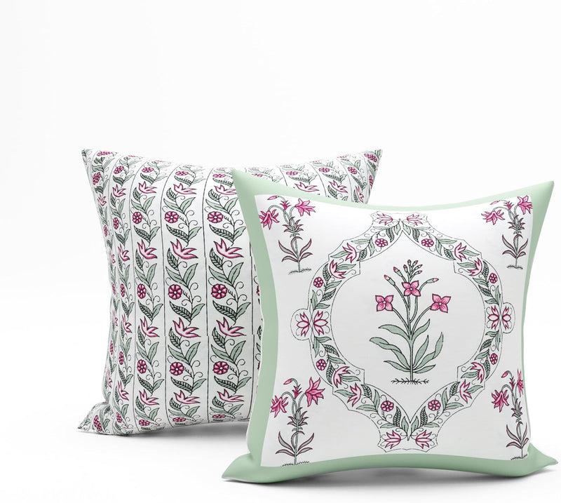 BLOCKS OF INDIA 200TC Diwan Set Cotton 8 Piece | Deewan Printed Bedsheet Sets for Living Room Hall (Set of 8 Piece, 1-Bed Sheet | 2-Bolster Cover | 5-Cushion Cover (Color 25)