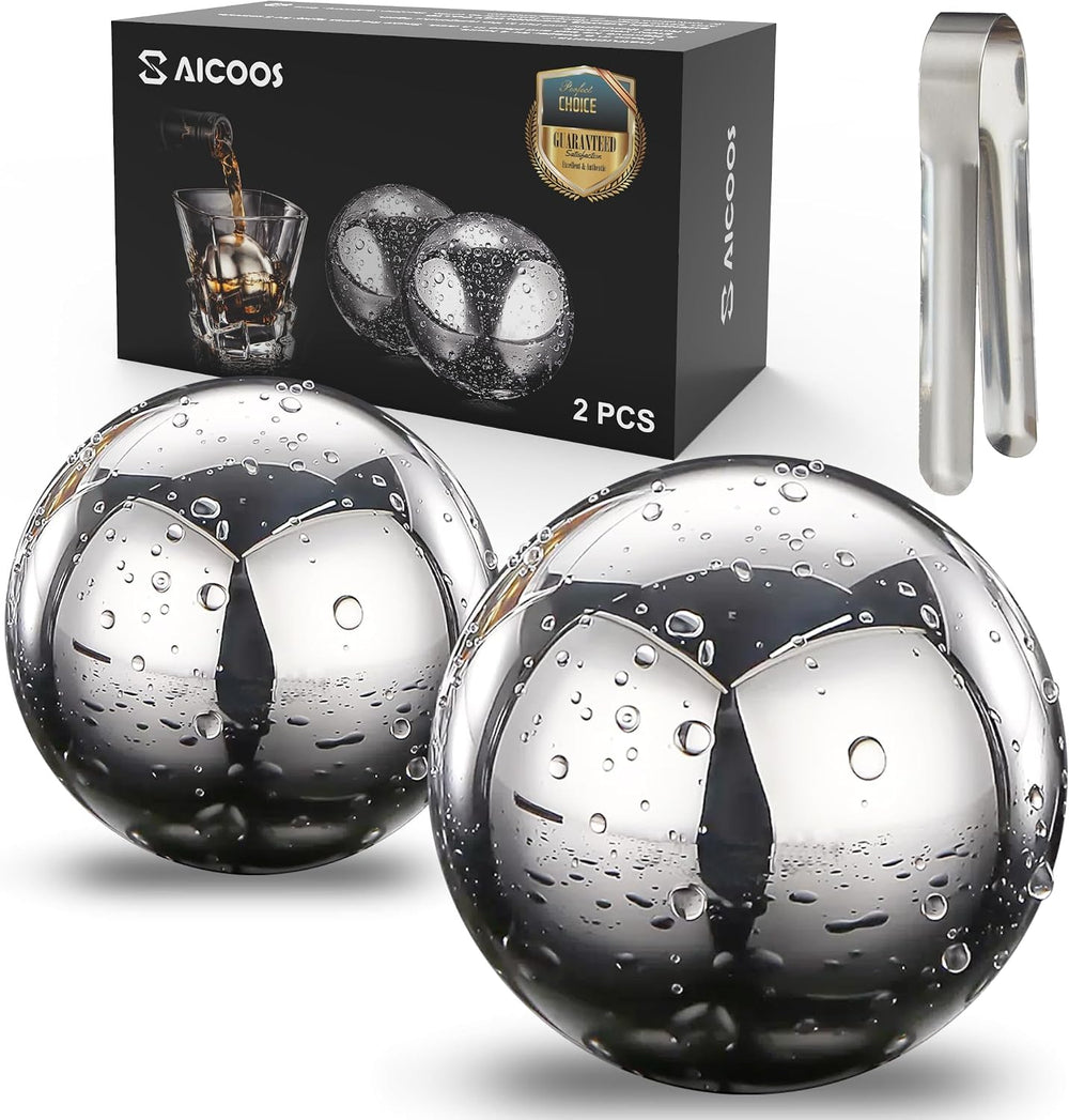 16 Pack Reusable Stainless Steel Ice Cubes for Drinks - Metal Whiskey Stones, High Cooling Technology, for Whiskey, Vodka, Liqueurs, Wine, Beverage Juice or Soda, Pack of 16