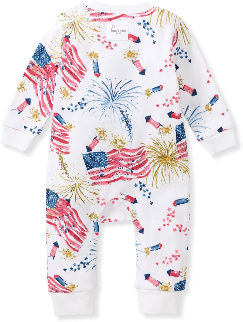 Burt's Bees Baby baby-boys Sleep and Play Pjs, 100% Organic Cotton One-piece Zip Front Footless Romper Jumpsuit Pajamas