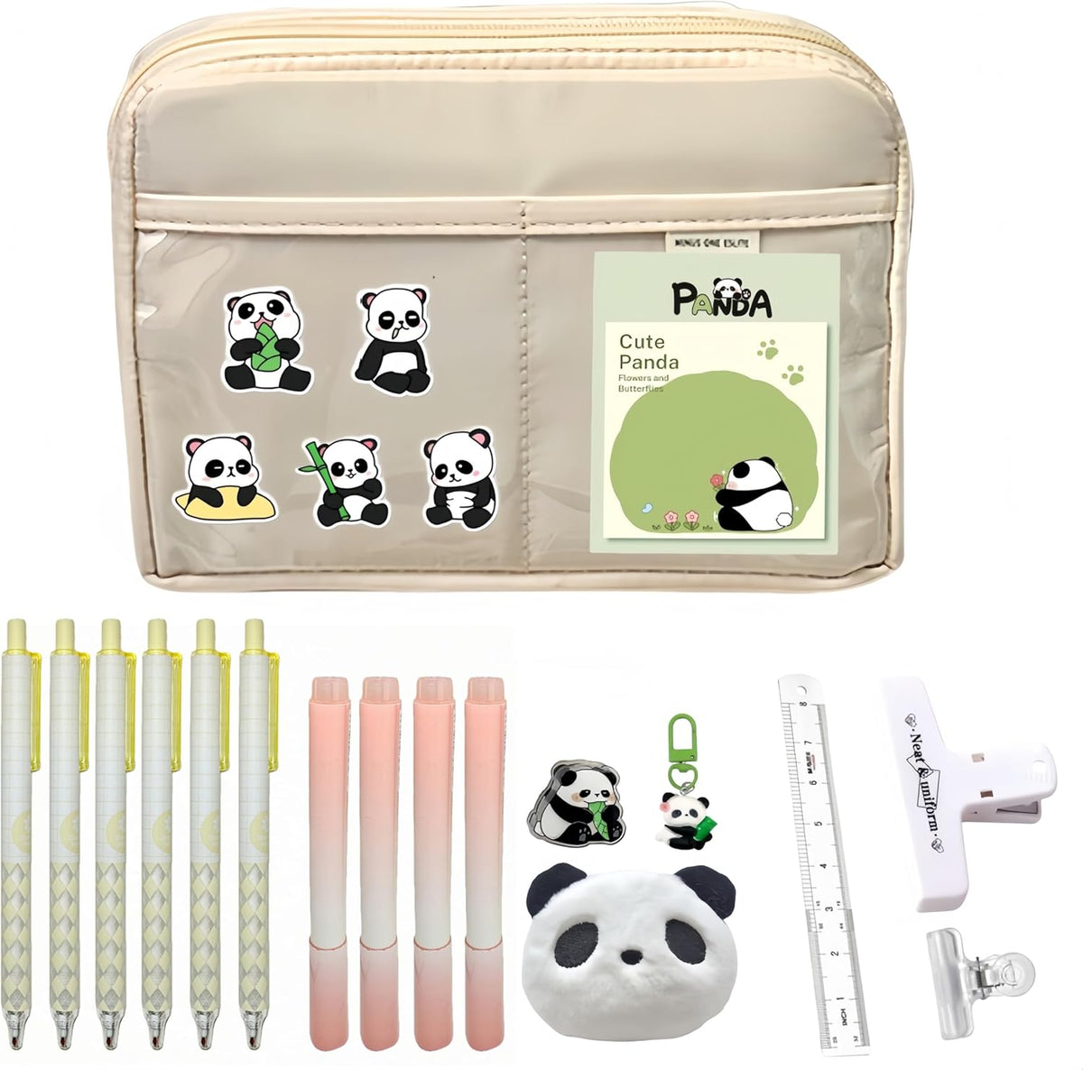 Kawaii Cute Aesthetic Pencil Case - Large Capacity Canvas Pen Pouch Bag (Green) β image 1