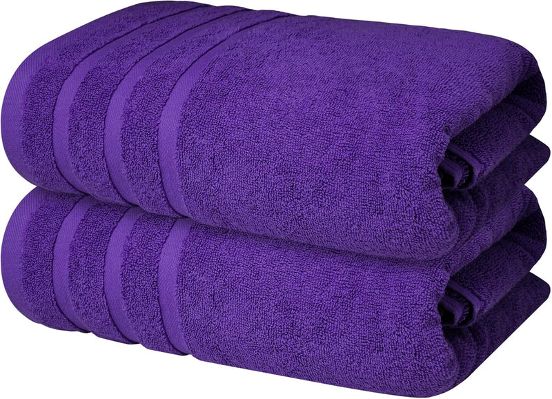 Infinitee Xclusives Premium Cotton Bath Towels Set of 2 (70 x 140 cm) Soft, Highly Absorbent, Quick Dry Towels - Perfect Towels for Bathroom, Gym, Spa & Hotel (Brilliant White)