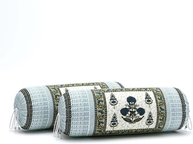 BLOCKS OF INDIA 200TC Diwan Set Cotton 8 Piece | Deewan Printed Bedsheet Sets for Living Room Hall (Set of 8 Piece, 1-Bed Sheet | 2-Bolster Cover | 5-Cushion Cover (Color 25)