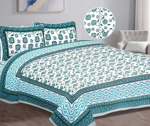 SUFAYA FAB Printed Indian Sanganer Cotton Premium Big Size Bedsheets for Modern Look(108x108) inches,Pillow (17x27) inches