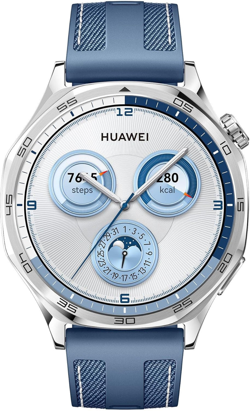 HUAWEI WATCH GT5 46mm Smartwatch, upto14 Days Battery Life,Sharp-Edged Design, Health Tracking, iOS & Android Compatible, HUAWEI Care+, 3 Month Extra warranty, Blue