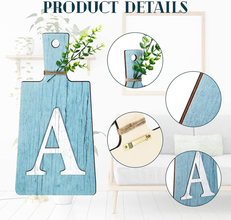 Jetec Cutting Board Eat Sign Set Hanging Art Kitchen Fork and Spoon Wall Decor Rustic Primitive Country Farmhouse for Home Decoration ()