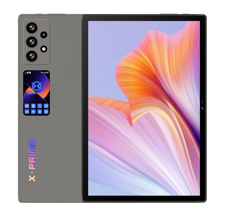 X-Prime Smart Tablet with Keyboard, Mouse, 10.1-inch HD Display, 12GB RAM 512GB ROM, Dual Camera, SIM 5G Network WiFi GPS Slim S24 Pad Android Tab GoogleMeet/Zoom/YouTube (Gray)