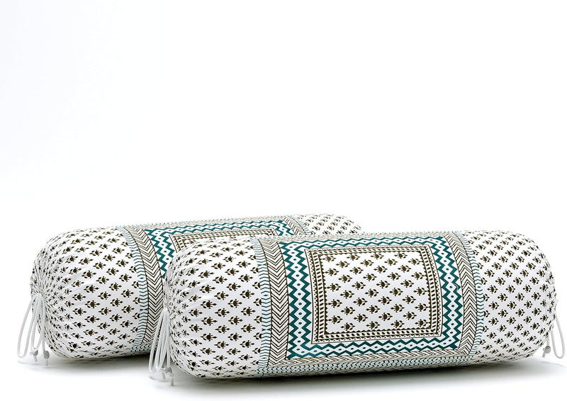 BLOCKS OF INDIA 200TC Diwan Set Cotton 8 Piece | Deewan Printed Bedsheet Sets for Living Room Hall (Set of 8 Piece, 1-Bed Sheet | 2-Bolster Cover | 5-Cushion Cover (Color 25)