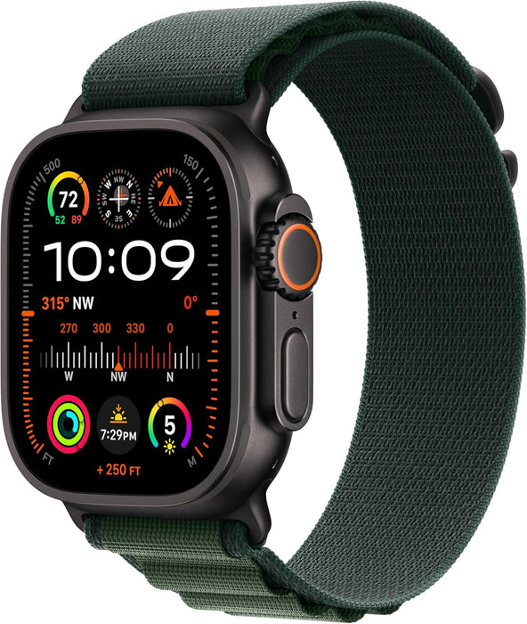 Apple Watch Ultra 2 GPS + Cellular 49mm Smartwatch, Sports Watch with Black with Rugged Titanium Case with Black Ocean Band. Fitness Tracker, Precision GPS, Extra-Long Battery Life