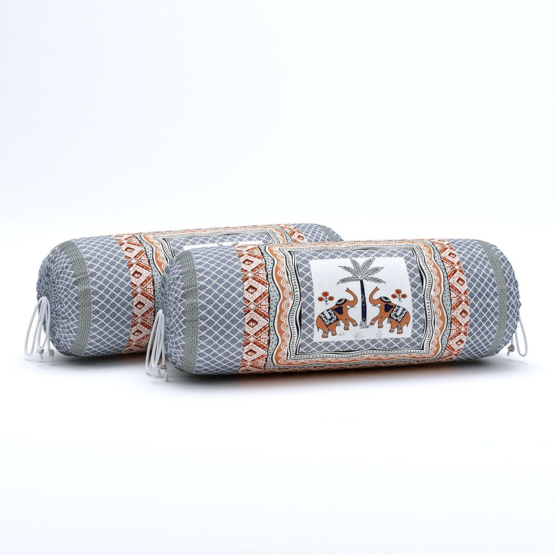 BLOCKS OF INDIA 200TC Diwan Set Cotton 8 Piece | Deewan Printed Bedsheet Sets for Living Room Hall (Set of 8 Piece, 1-Bed Sheet | 2-Bolster Cover | 5-Cushion Cover (Color 25)