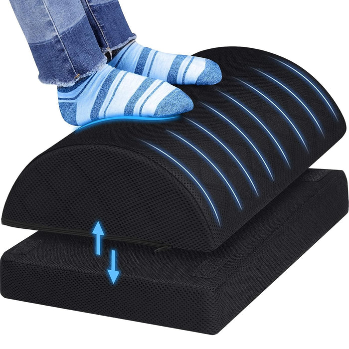 Adjustable Foam Foot Rest for Under Desk at Work, Under Desk Footrest Ergonomic Foam Foot Rest Desk Foot Cushion for Office, Work, Gaming, Computer, Gift, Office Accessories Back & Hip Pain Relief