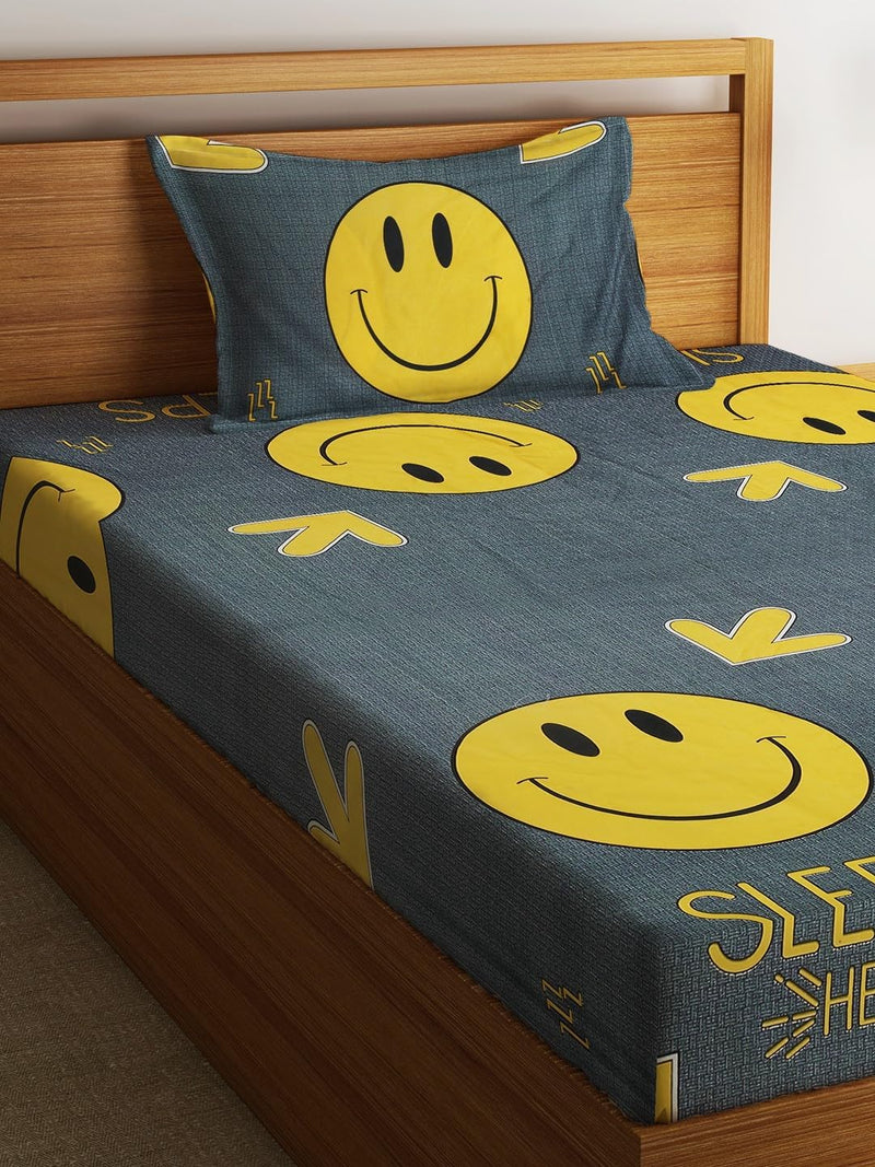 Fashion String 144TC Nature Embrace Lush Green Single Bedsheet with 1 Pillow Cover