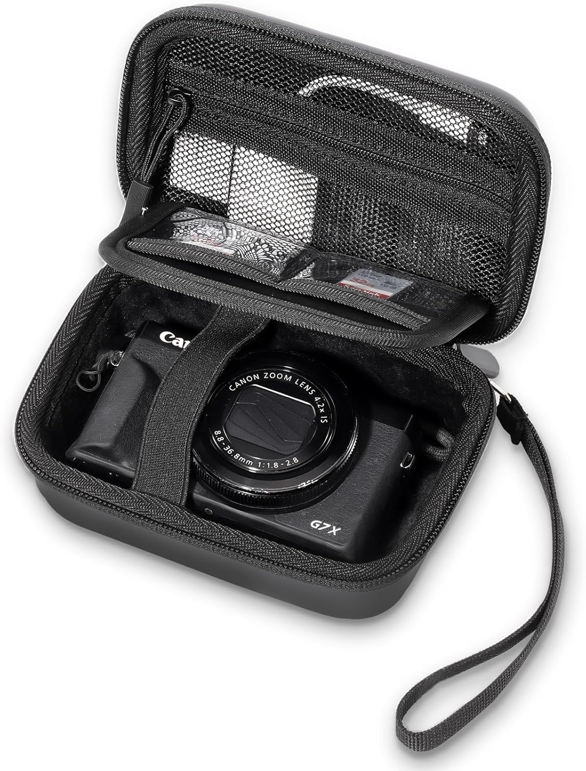 ProCase Hard Shell Digital Camera Case for Canon G7X Mark III -Black Compact Small Cameras Travel Carrying Storage Bag for Sony Cybershot, PowerShot SX740, Ricoh GR III, Kodak Pixpro β image 4
