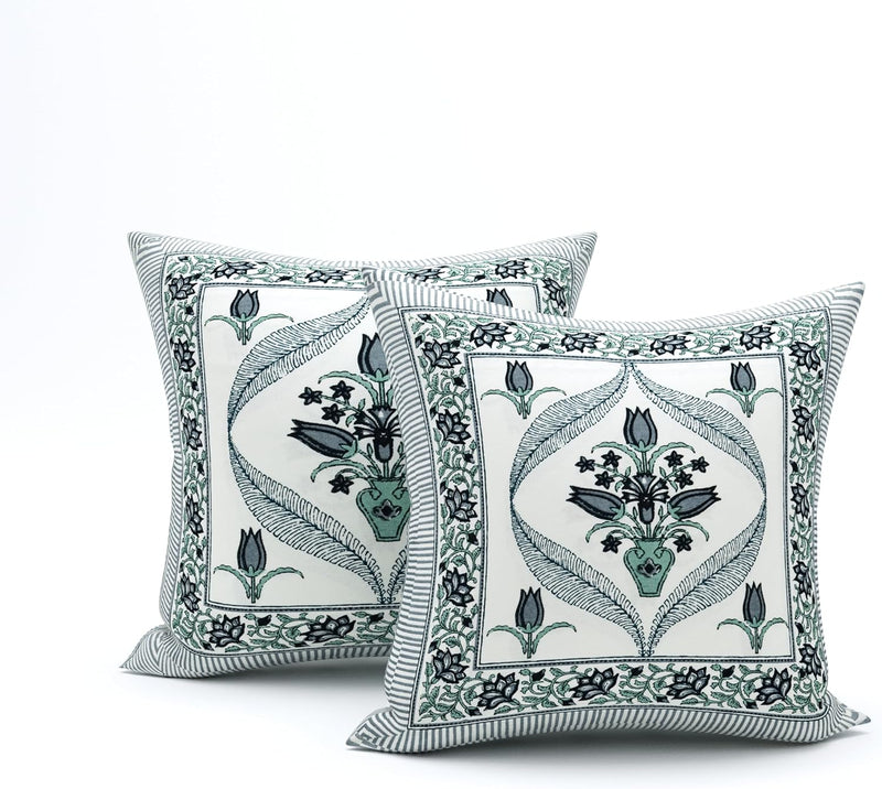 BLOCKS OF INDIA 200TC Diwan Set Cotton 8 Piece | Deewan Printed Bedsheet Sets for Living Room Hall (Set of 8 Piece, 1-Bed Sheet | 2-Bolster Cover | 5-Cushion Cover (Color 25)