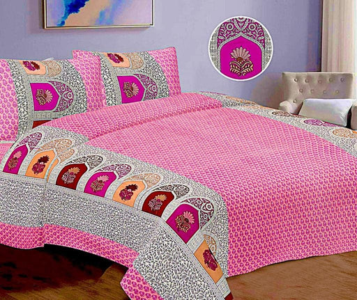 SUFAYA FAB Printed Indian Sanganer Cotton Premium Big Size Bedsheets for Modern Look(108x108) inches,Pillow (17x27) inches