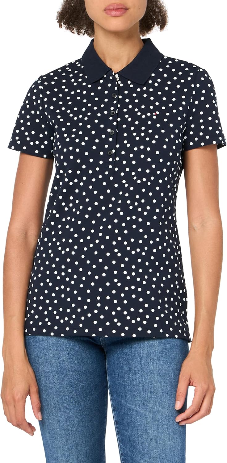 womens Tommy Hilfiger Women's 5 Button Polo Tee T-Shirt