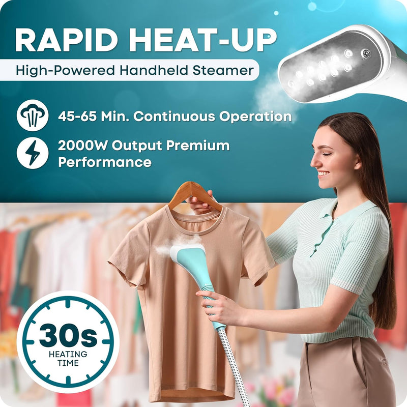 Empire Clothes Steamer, 1640-Watt Steamer for Clothes, Fast Heat-Up Steam Iron with 260ML Large Detachable Water Tank, Lightweight Travel Steamer, Travel Iron for Fabrics and Clothes (HY-168)