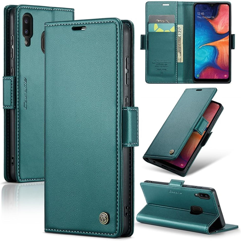 For Samsung Galaxy Z Fold 6 5G Leather Case RFID Blocking 3 Card Slot Mobile Cover - Red